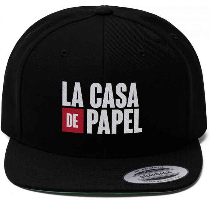 Baseball Caps LA CASA DE Papel Money Heist Netflix Flat Bill Hat for Men and Women (Black) - C8193AOOXAZ $37.10