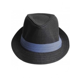 Fedoras Fedora Hats for Men & Women Tribly Short Brim Summer Paper - 01 - Black - CO18W4Z7ROS $11.86