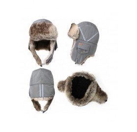 Skullies & Beanies SIGGI Faux Fur Trapper Hat for Men Cotton Warm Ushanka Russian Hunting Hat - 89135_gray (Faux Fur) - CE188...