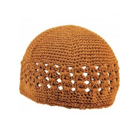 Skullies & Beanies Strechable One Size Stretchable Crochet Beanie Weave Kufi Skull Cap - Dark Brown - CS18U5543Q2 $8.40