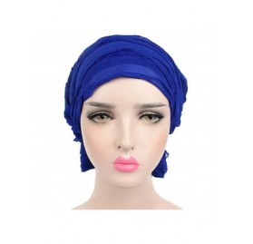 Berets Women 2 Pack Ruffle Chemo Hat Beanie Head Scarf Hair Coverings Cancer Caps - Color1 - C0182IZ3YZ3 $11.91