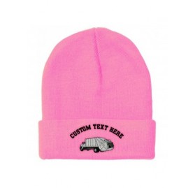 Skullies & Beanies Custom Beanie for Men & Women Garbage Truck Embroidery Acrylic Skull Cap Hat - Soft Pink - C018ZS22248 $12.60