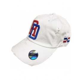 Baseball Caps Adjustable Vintage Cap Dominican Republic RD and Shield - White - CB17XHWIQ4Z $59.06