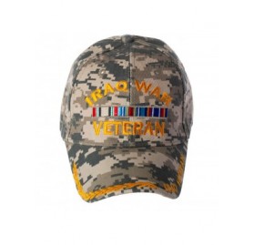 Baseball Caps US Military Iraq War Veteran Ribbon Embroidered Adjustable Baseball Cap - Camo - C218YG6M9ON $9.42