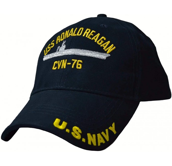 Baseball Caps USS Ronald Reagan CVN-76 Low Profile Cap Navy Blue - CH11YT5MF0R $45.38