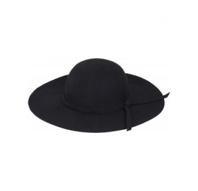 Sun Hats Women's Deluxe 100% Wool Foldable Floppy Hat - Black - C1125X502KB $18.07