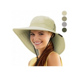 Sun Hats Sun Hat Wide Brim Fishing Boonie Cap Safari Hat for Women Hiking - Tan - CV180HYLNTS $16.21