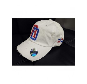 Baseball Caps Adjustable Vintage Cap Dominican Republic RD and Shield - White - CB17XHWIQ4Z $50.92