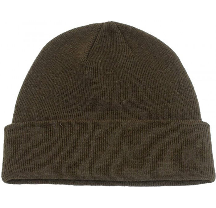 Skullies & Beanies Daily Beanie Hat for Men Winter Hat Cuff Beanie Thick Knit Skull Cap - Coffee - C518IRTUWUR $17.53