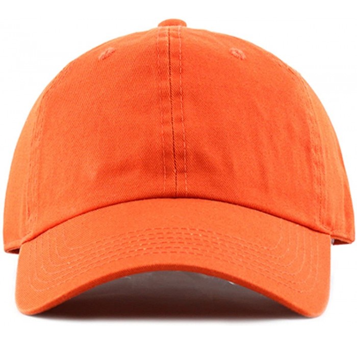 Baseball Caps Plain Stonewashed Cotton Adjustable Hat Low Profile Baseball Cap. - Orange - CJ12O29DVB5 $21.20