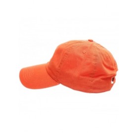 Baseball Caps Plain Stonewashed Cotton Adjustable Hat Low Profile Baseball Cap. - Orange - CJ12O29DVB5 $9.23