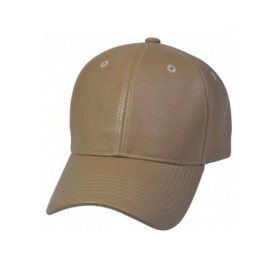 Baseball Caps PU Leather Plain Baseball Cap - Unisex Hat for Men & Women - Adjustable & Structured for Max Comfort - Khaki - ...