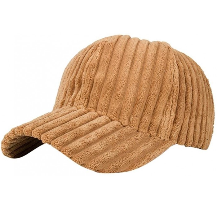 Baseball Caps Women Men Cotton Corduroy Baseball Cap Vintage Adjustable Hat - Brown - CK1869W6R60 $18.65