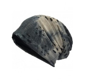 Skullies & Beanies Men's Chic Striped Thin Baggy Slouch Summer Beanie Skull Cap Hat - 9b-grey - CY18E6YDU3D $25.80