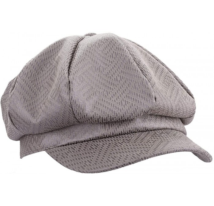 Newsboy Caps Newsboy Hat-Plain Cabbie Visor Beret Gatsby Ivy Caps for Women - Khaki(pu Leather Style 1) - CO18HYG35KO $32.92