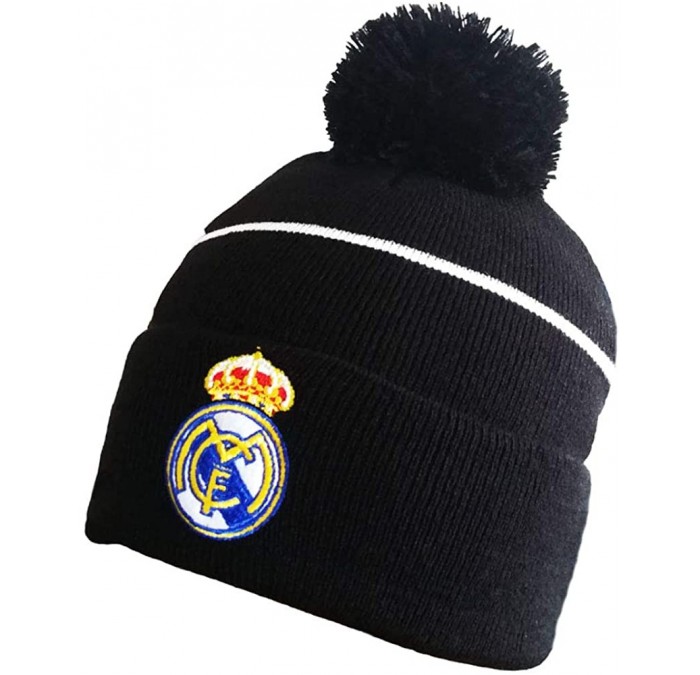 Baseball Caps Soccer Team Embroidered Hat Men/Women Fashionable Knitted Beanie Hat - Real madrid Black - CN192D80R9L $18.06