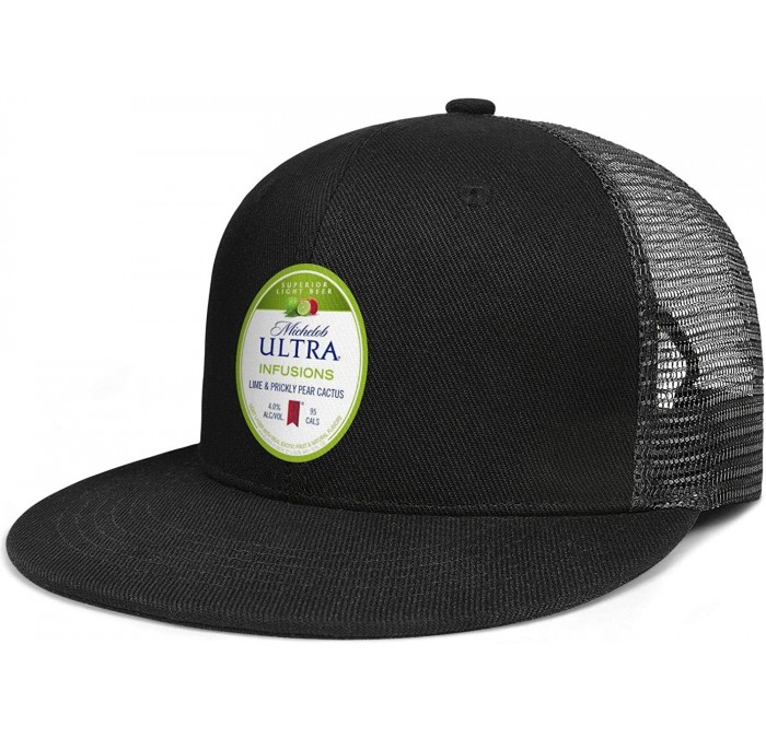 Baseball Caps Men Unisex Adjustable Modelo-Especial-White-Logo-Baseball Cap TruckDriver Flat Hat - Black-13 - C518WDIR3HC $32.91