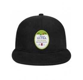 Baseball Caps Men Unisex Adjustable Modelo-Especial-White-Logo-Baseball Cap TruckDriver Flat Hat - Black-13 - C518WDIR3HC $18.43