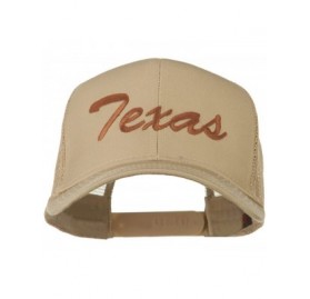 Baseball Caps Mid States Texas Embroidered Mesh Back Cap - Khaki - CU11MJ3Q4JJ $20.90