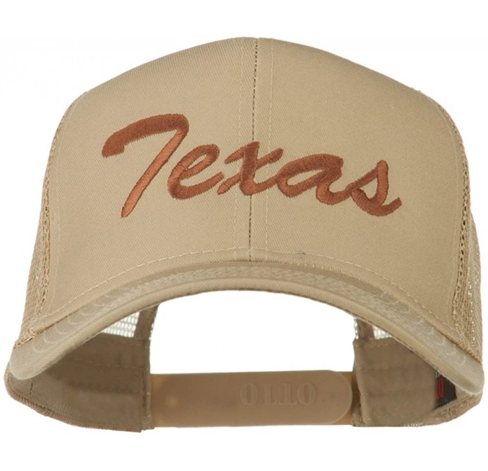Baseball Caps Mid States Texas Embroidered Mesh Back Cap - Khaki - CU11MJ3Q4JJ $20.90