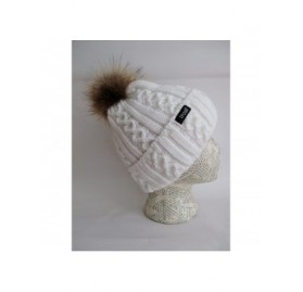 Skullies & Beanies Winter Women Asian Raccoon Pom Beanie Hat M-2013-340RN - White2 - CU127NATPVP $28.32