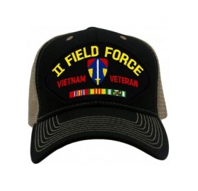 Baseball Caps II (2nd) Field Force - Vietnam War Veteran Hat/Ballcap Adjustable One Size Fits Most - Mesh-back Black & Tan - ...