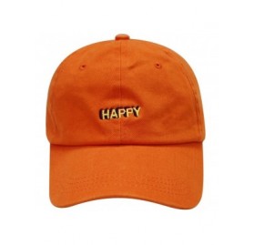 Baseball Caps Happy Small Embroidered Cotton Baseball Caps - Orange - C212HVG2MQR $12.63