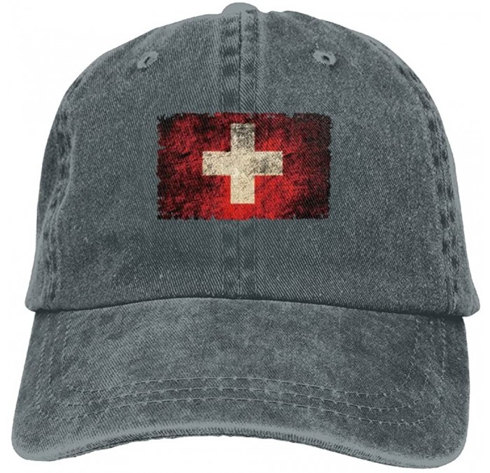 Cowboy Hats Flag of Switzerland Tattered Adult Sport Adjustable Structured Baseball Cowboy Hat - Trableade Flag of - CO189XM9...