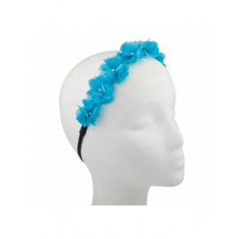 Headbands Blue Floral Flower Crystal Stretch Headband Head Band - Blue - CV125UXWR77 $12.14
