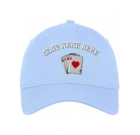 Baseball Caps Custom Low Profile Soft Hat Game Poker Cards As Logo Embroidery Club Cotton - Light Blue - CD18QWLR3SI $18.52
