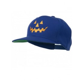 Baseball Caps Halloween Pumpkin Face Embroidered Snapback Cap - Blue - CM11ONYYIB3 $20.06