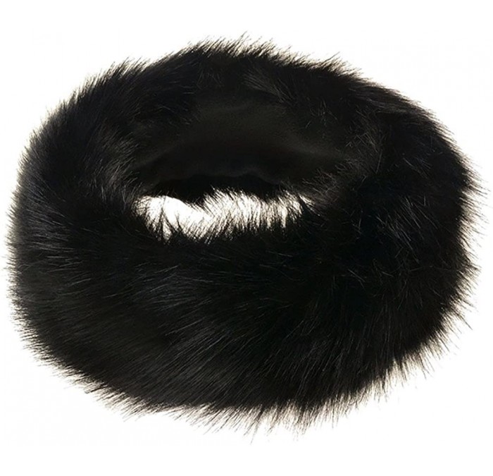 Cold Weather Headbands Womens Girls Faux Fur Cap Russian Cossack Style Ski Hat Ear Warmer Headband - Black - CV189XSU8QA $15.99