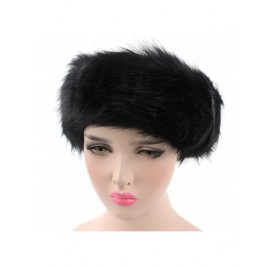 Cold Weather Headbands Womens Girls Faux Fur Cap Russian Cossack Style Ski Hat Ear Warmer Headband - Black - CV189XSU8QA $15.99
