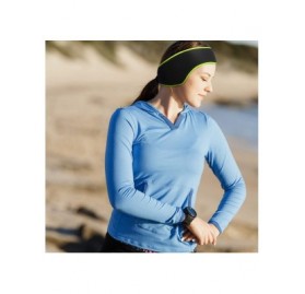 Cold Weather Headbands Headband Double Layer Thicker Ponytail - Black-Hi-vis Green - CD18WLNK358 $8.73