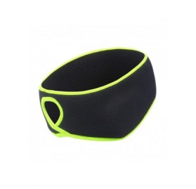 Cold Weather Headbands Headband Double Layer Thicker Ponytail - Black-Hi-vis Green - CD18WLNK358 $8.73