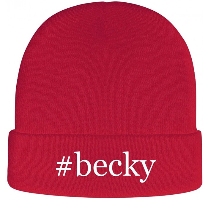 Skullies & Beanies Becky - Hashtag Soft Adult Beanie Cap - Red - CZ18AXO9GNL $33.71
