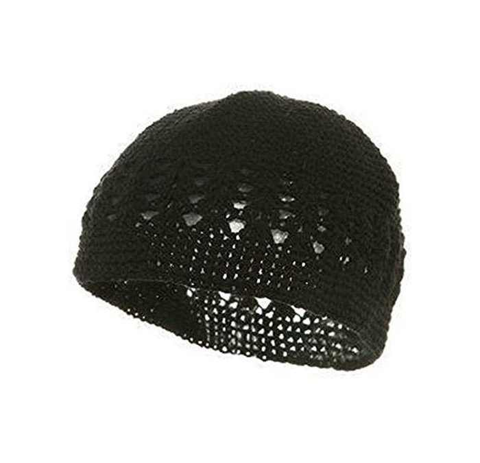 Skullies & Beanies Knit Kufi Hat - Koopy Cap - Crochet Beanie - Black - CX18AIOUEOS $7.16