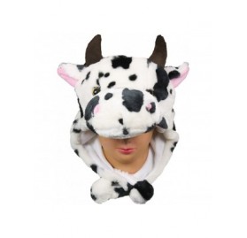 Skullies & Beanies Plush Soft Animal Beanie Hat Halloween Cute Soft Warm Toddler to Teen - Spotted Cow - CR12M5NBLFT $12.84