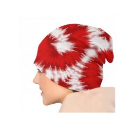 Skullies & Beanies Men's Tie Dye Cotton Beanie Thin Skull Cap Slouchy Baggy Hat - T6 - Red - CO18AK82TCK $8.79