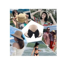 Sun Hats Women Straw Hats Wide Brim Foldable Packable Roll up Cap Summer UV Protection Beach Sun Hat UPF50+ - B-pink - CM196G...