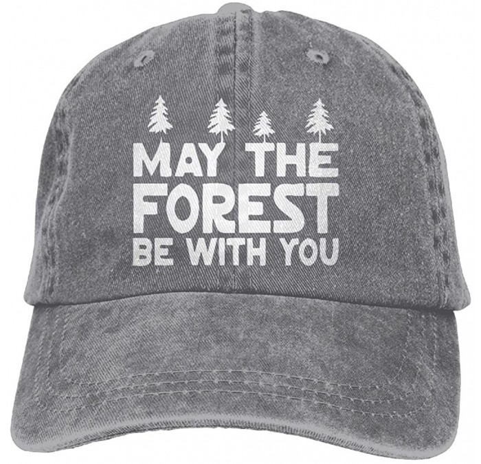 Baseball Caps Baseball Cap for Men and Women- May The Forest Be with You Design and Adjustable Back Closure Trucker Hat - Ash...