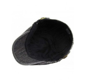 Newsboy Caps Classic Solid Cotton Denim Newsboy Ivy Gatsby Cabbie Ascot Hat Cap Adjustable - (211) Black Denim - CZ12E2UNC3R ...