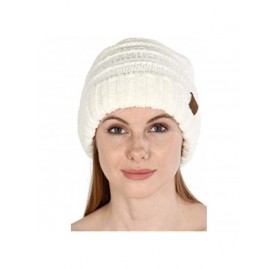 Skullies & Beanies Hand Knit Beanie Cap for Women- Soft Handmade Handknit Thick Cable Hat - Ivory 50 - CS18QQSW0UN $15.91