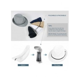 Fedoras Men/Women's Classic Short Brim Miami Beach Panama Fedora Straw Hat - Foldable_white - C5195AI90KW $12.75