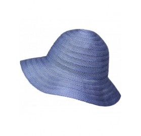 Sun Hats Beach Sun Hat Women Summer Cap Sunhat Wide Brim Foldable Packable Floppy Panama - Blue-b - CH18RE4HRUN $31.05