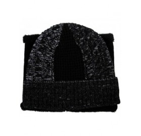Skullies & Beanies Wool Visor Beanie for Men Winter Knit Hat Scarf Sets Neck Mask - 16201black - CE18IL9R03A $28.46