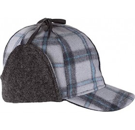 Baseball Caps Snowdrift Cap - Insulated Wool Winter Hat with Ear Flaps - Frost Plaid - CZ12O41TTSB $46.84