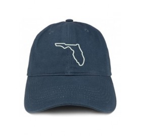 Baseball Caps Florida State Outline State Embroidered Cotton Dad Hat - Navy - CS18G6EWWDG $19.64