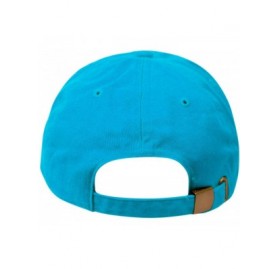 Baseball Caps Washed Low Profile Cotton and Denim Baseball Cap - Turquoise - CE12NS4FUOX $10.41