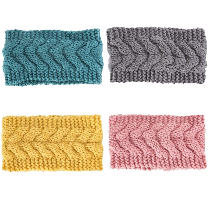 Cold Weather Headbands Crochet Turban Headband for Women Warm Bulky Crocheted Headwrap - CU18LR2QH0R $9.83